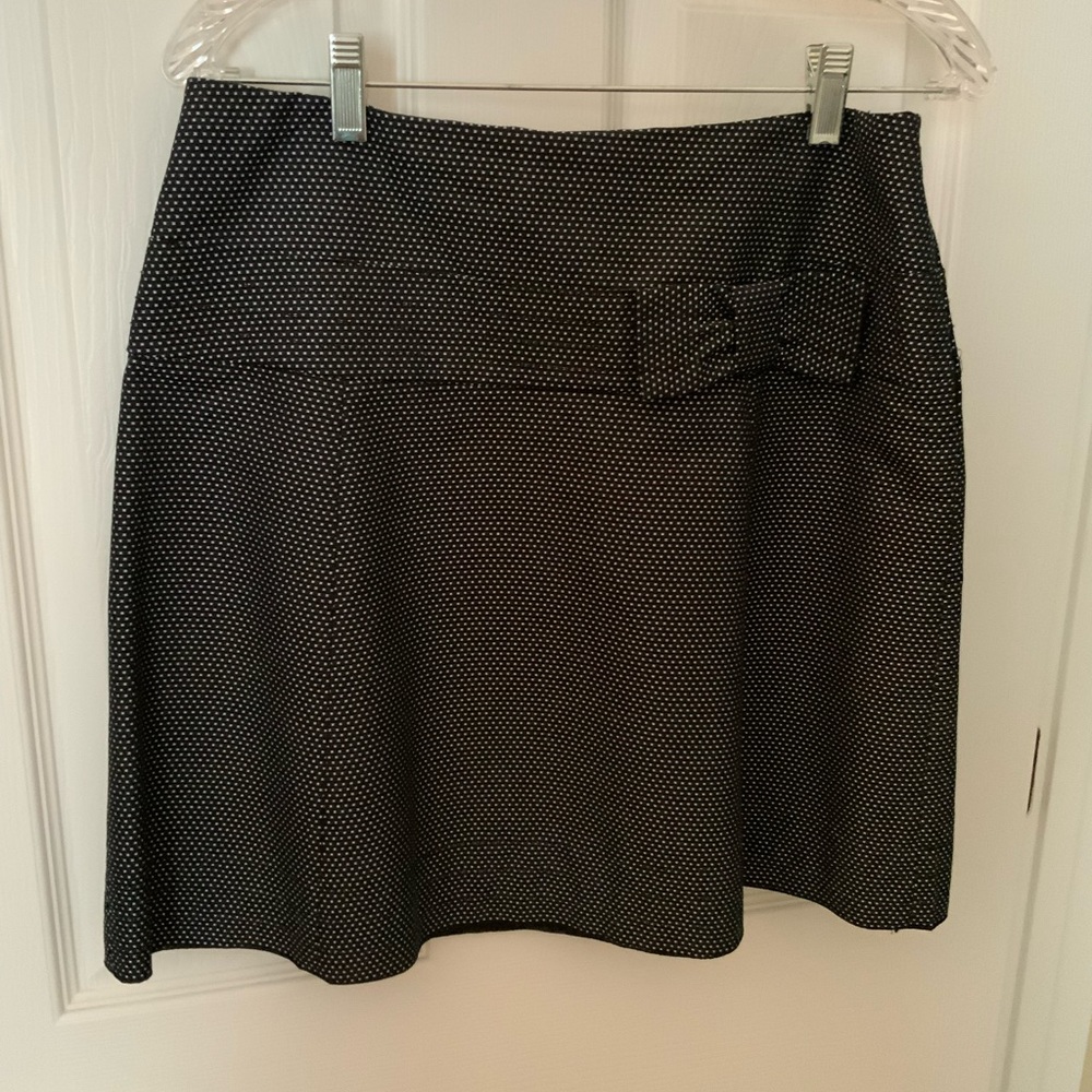 BLack skirt with small light blue polka dots